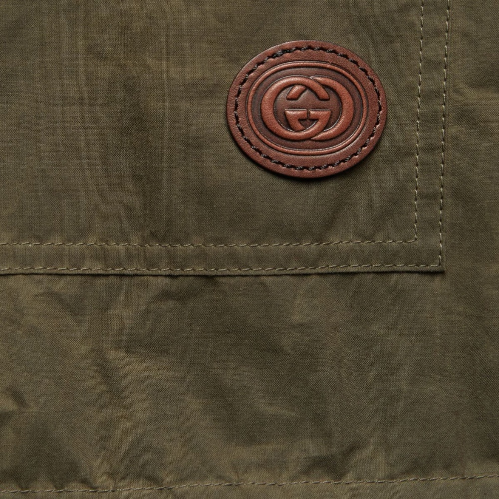 size 54 XXL - Gucci Waxed cotton adjustable length jacket Hooded Parka Green - Picture 6 of 12